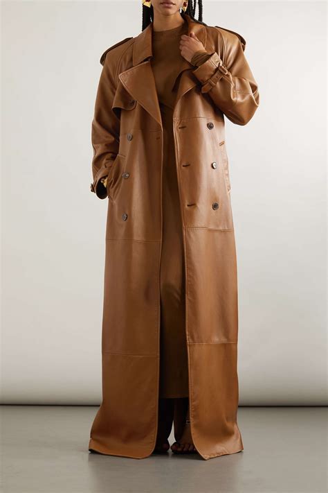 ysl leather trench coat|leather belted trench coat.